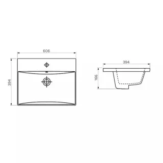 Тумба-умывальник Comforty Кама-60Н белый глянец с раковиной Comforty CF19696BX-60
