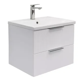 Тумба-умывальник Comforty Лима-60П2 белый матовый с раковиной Como 60
