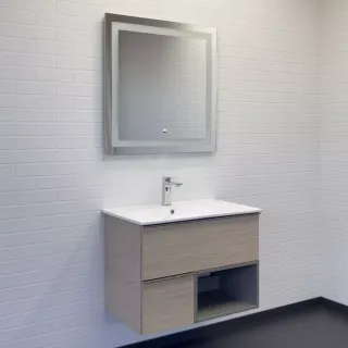 Тумба-умывальник Comforty для ванной Тургояк-75 дуб светлый с раковиной 75E