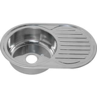 Мойка 7750 U Melana 0,8/180 хром с сифоном (131/2 *14)