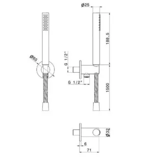 Душевая лейка Kerama Marazzi Eterna 69645XKM.59.067 брашированная медь