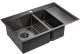 Мойка кухонная Paulmark Union PM537851-GML левая воронёная сталь