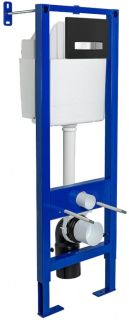 Инсталляция для унитаза Berges АТОМ Line 410 кнопка soft touch чёрный/хром глянец 040342