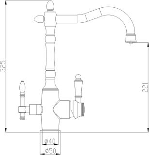 Смеситель для кухни ZORG Steel Hammer SH 812 BRONZE