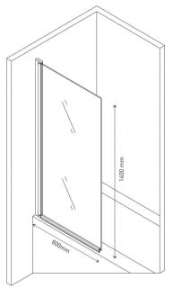 Шторка на ванну Berges River 80см хром 065001
