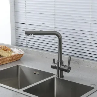 Смеситель для кухни Frap F4352-9 оружейная сталь