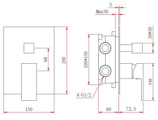 Душевой комплект Berges Nardis 3S хром 071005