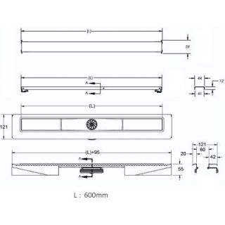 Душевой лоток Berges Wasserhaus C1 Norma 090037 60 Матовый хром