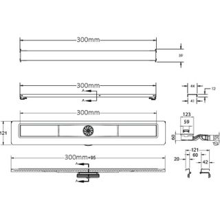 Душевой лоток Berges Wasserhaus C1 Norma 090134 30 Матовый хром