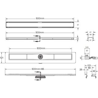 Душевой лоток Berges Wasserhaus B1 Keramik 091116 50 Хром глянец