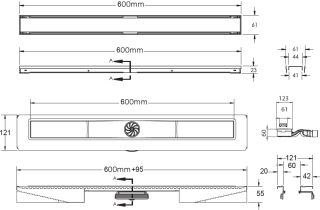 Душевой лоток Berges Wasserhaus B1 Keramik 091117 60 Хром глянец