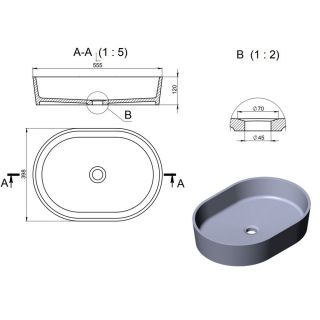 Раковина Holbi Ariel 55см белый матовый 1.02.011.11.1