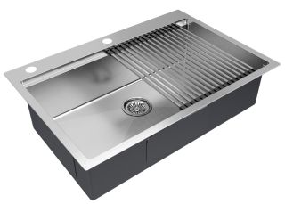 Мойка нерж. сталь KRONER-PRO 75 + ролл-мат PRO в цвет мойки, PM707551-BS+R405-BS