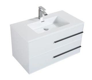 Подвесная тумба с раковиной Parly Spa Bella60 белый глянцевый