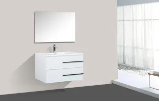 Подвесная тумба с раковиной Parly Spa Bella100 белый глянцевый