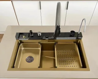 Мойка кухонная Ceruttispa GLORIA nano Gold CT10355 многофункциональная золотая