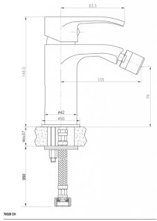 Смеситель для биде Ceramica Nova A.V.O 70028CH хром