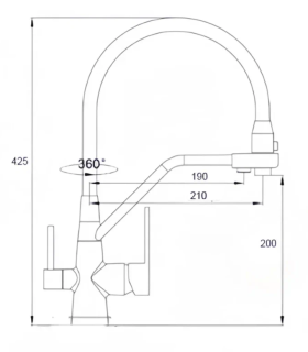 Смеситель для кухни Boch Mann Else B BM10427 с краном под фильтр чёрный