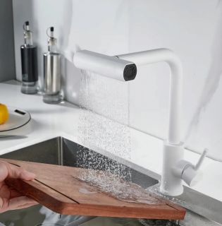 Смеситель для кухни Boch Mann Sophia W BM10431 с водопадным душем белый