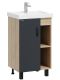 Напольная тумба под раковину Onika Тимбер 105035 50см серый матовый/дуб сонома
