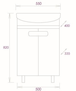 Напольная тумба под раковину Onika Харпер 105557 55см белый глянец