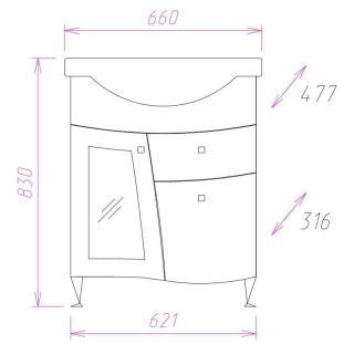 Напольная тумба под раковину Onika Валенсия 106535 65см белый