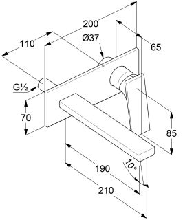 Смеситель для раковины Kludi Decus 542443975 чёрный матовый