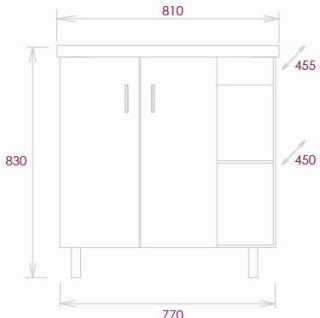 Напольная тумба под раковину Onika Тимбер 108053 80см серый матовый/дуб сонома