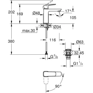 Cмеситель для раковины GROHE Cubeo 1017570000 хром