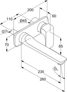 Встраиваемый смеситель для раковины Kludi Ameo хром 412450575