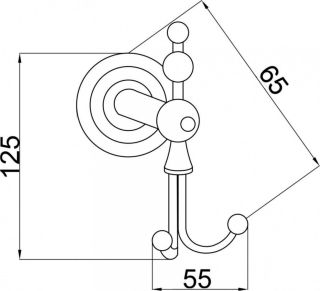 Крючок двойной Boheme Imperiale золото 10406