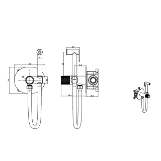 Гигиенический душ со смесителем Boheme Tech 157-G золото