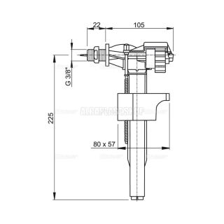 Впускной механизм AlcaPlast с боковой подводкой (для пластиковых бачков) A15P-3/8"