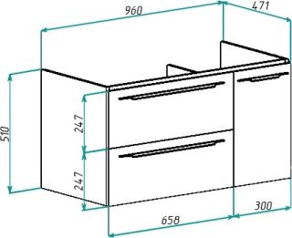 Тумба под раковину Bellezza Луиджи 100см белый 00000007298