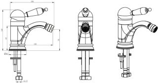 Смеситель для биде Boheme Tradizionale Oro золото 286
