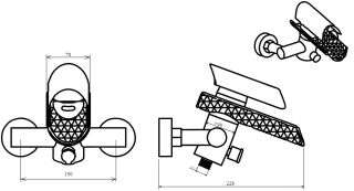 Смеситель для ванны Boheme Hypnose золото 233-G