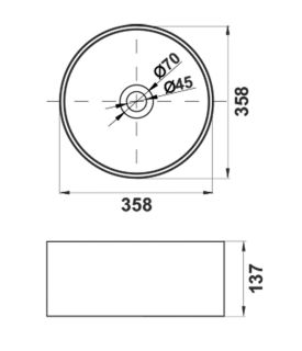 Накладная раковина Melana 320357MG-805 35см серый матовый