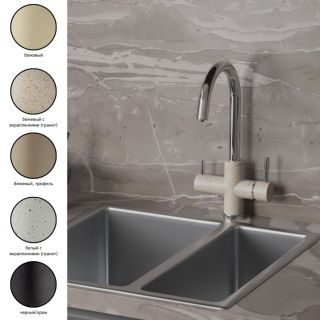 Смеситель для кухни Paini Cox 7844643CR3V11L2KM с подводом для фильтра metallic black