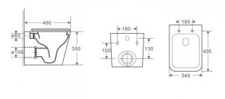 Унитаз CeramaLux 5171MW подвесной с сиденьем Микролифт