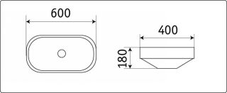 Раковина  CeramaLux 5006CMB черная 60 см