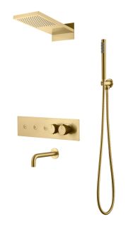Душевой комплект Boheme Fusion 131-2-MG с термостатом золото матовое