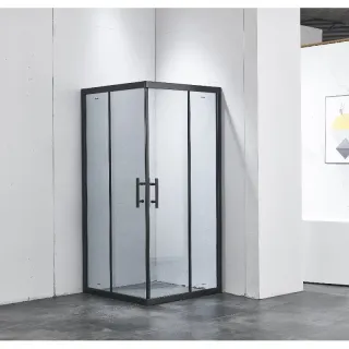 Душевой уголок Timo Imwei YL-9002B 90x90 см с поддоном профиль чёрный стекло прозрачное