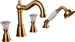 Смеситель на борт ванны Boheme Camelia золото 391-Camelia