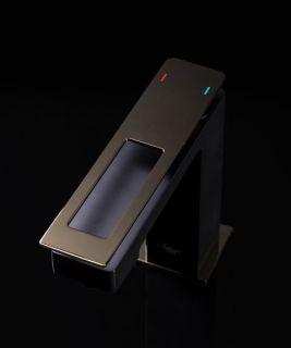 Смеситель для раковины Boheme Q чёрный/золото 141-BG