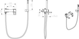 Смеситель для ванны Boheme Q хром/золото 143-CRG