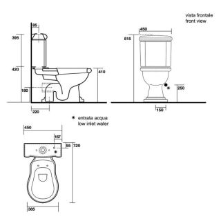 Бачок для унитаза Kerasan Retro 107101 белый