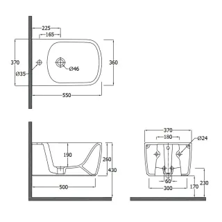 Подвесное биде Kludi Resa S 27BIW01O2 светло-серый матовый