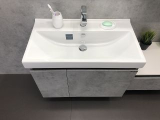 Тумба с раковиной Comforty Осло 00-00000836 80 см Бетон светлый