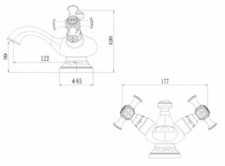 Смеситель для раковины ZORG Antic A 6011U-BR