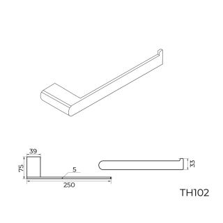 Полотенцедержатель Knotlor TH102GM, оружейная сталь